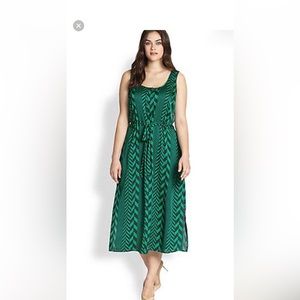 Michael kors dress medium long sleeveless new nwt green print